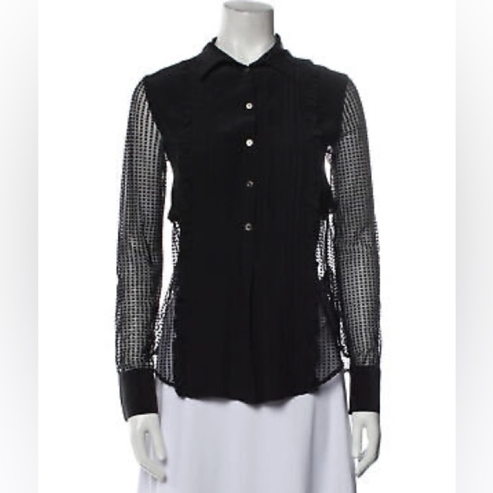 Marissa Webb Elegant Black Sheer Women's Top